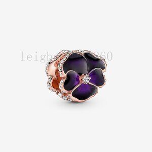 Pandora Deep Purple Pansy Flower Charm